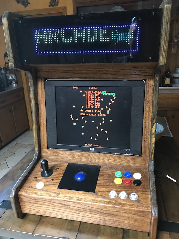 Barcade cabinet with arcade controls and Raspberry Pi
