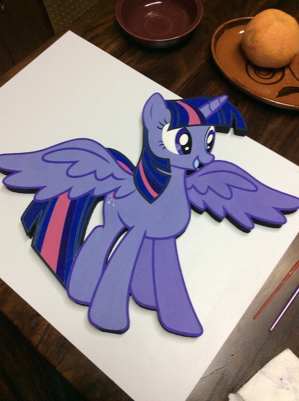 Hand painted character sign