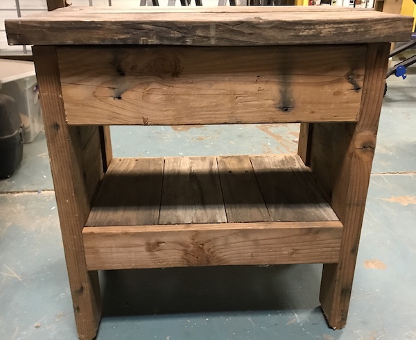 Rustic night stand made from reclaimed lumber