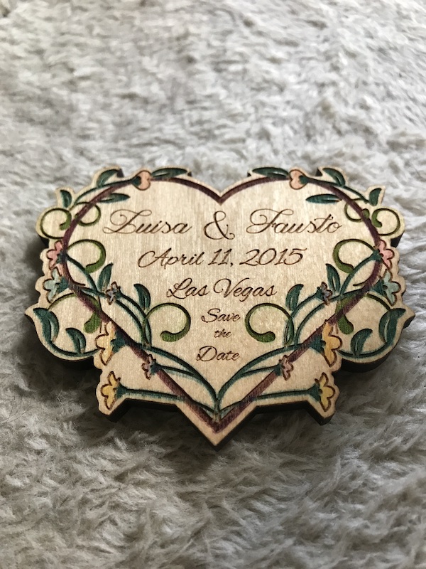 Hand painted Save The Date fridge magnet